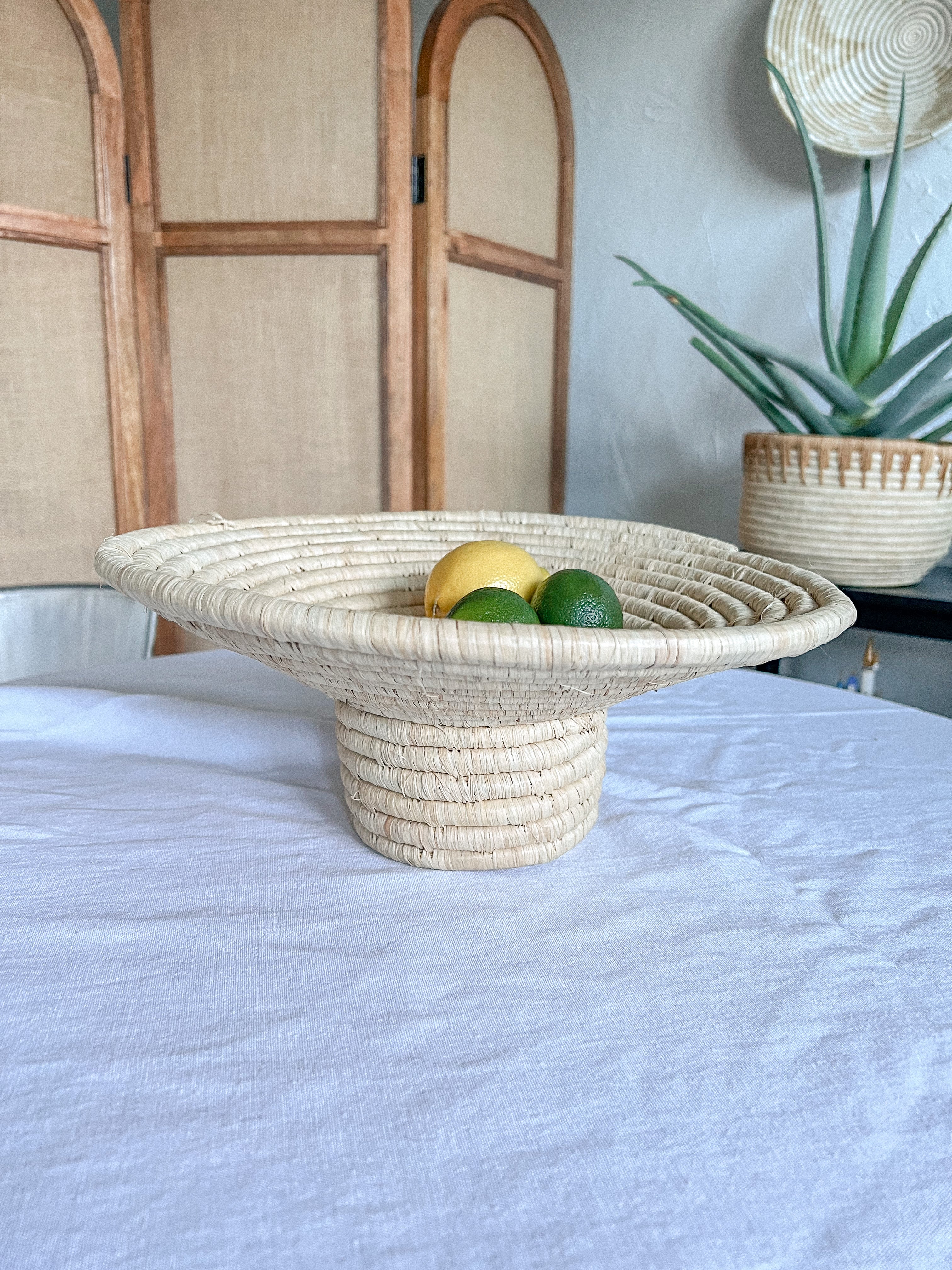 Handwoven Pedestal Bowl