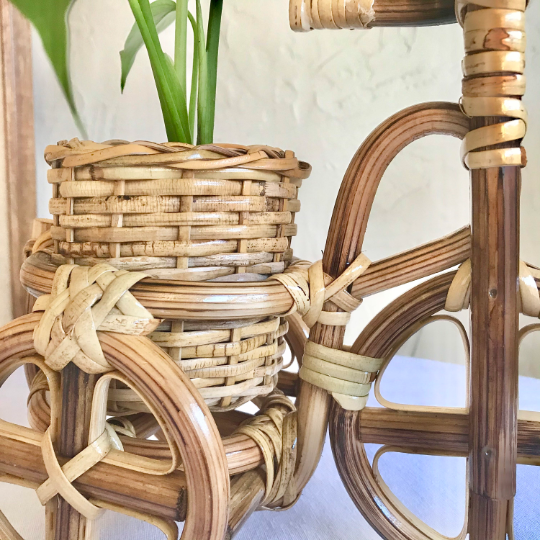 Rattan Bike Planter