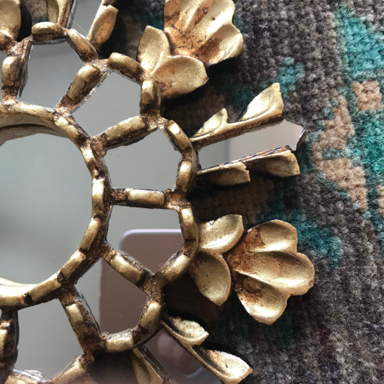 Gold Peruvian Wall Mirror - 8"