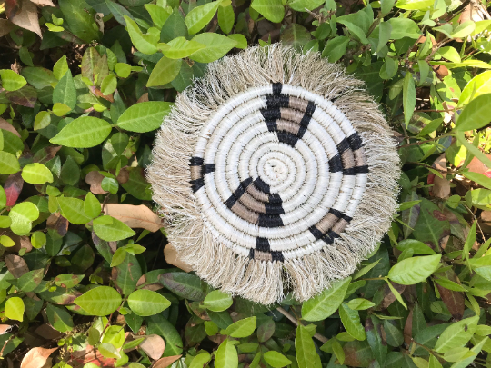 Set of 4 Leopard Fringed Coasters