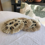 Load image into Gallery viewer, Set of 4 Leopard Fringed Coasters
