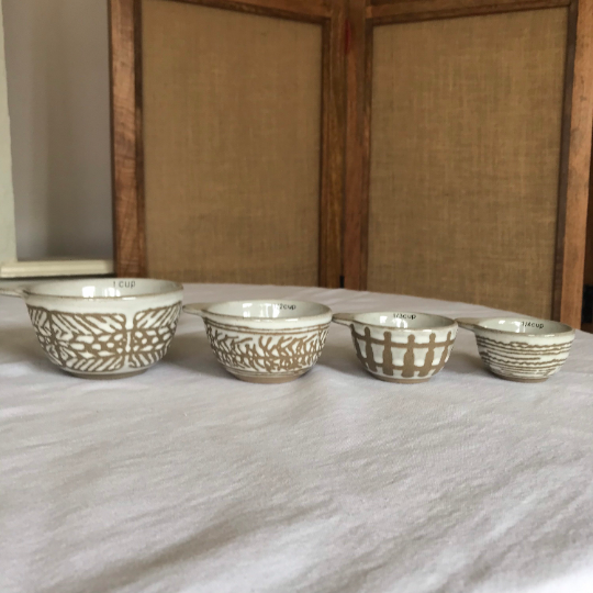 Set of Stoneware Measuring Cups