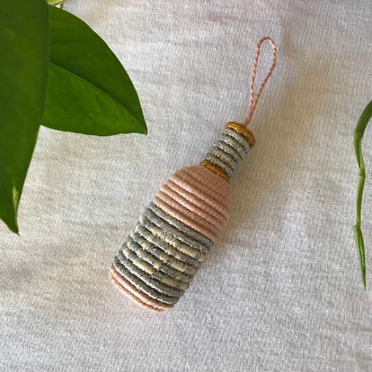 Rosé Wine Bottle Holiday Ornament