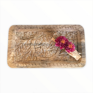 Hand-Carved Wooden Tray