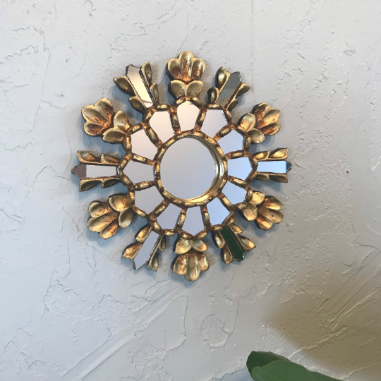 Gold Peruvian Wall Mirror - 8"