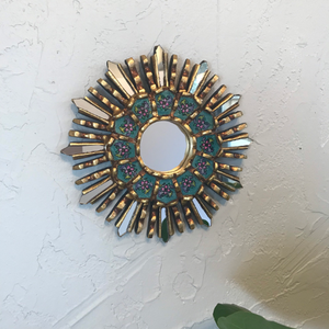 Turquoise Peruvian Wall Mirror - 8"