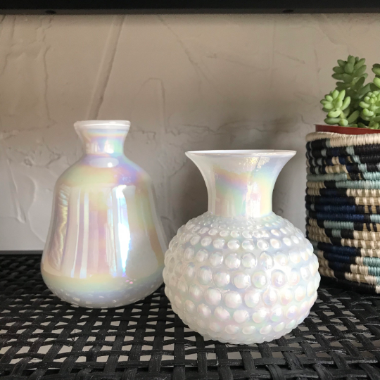 Opalescent Bud Vases - Set of 2