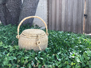 Natural Elephant Grass Picnic Basket