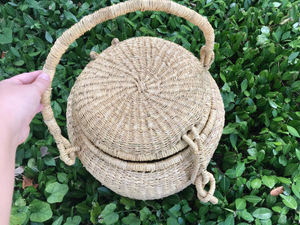 Natural Elephant Grass Picnic Basket