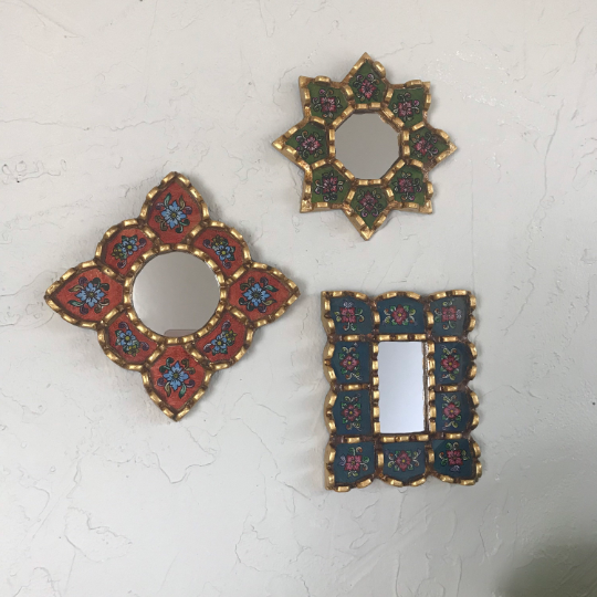 Colorful Peruvian Wall Mirrors - Set of 3