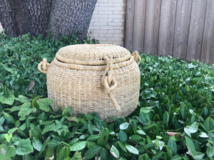 Natural Elephant Grass Picnic Basket